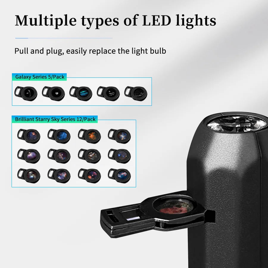360°Adjustable Galaxy Projector USB Star Planet Slides Gooseneck Night Light Car Bedroom Ceiling Astronaut Decoration Home Decor Vue