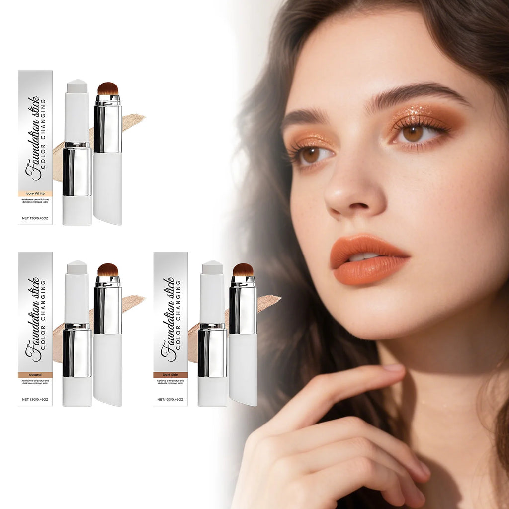 Dual-Action Color-Changing Foundation Stick - Skin-Nourishing, Lightweight Matte Finish, All-in-One Portable Makeup Stick Vue