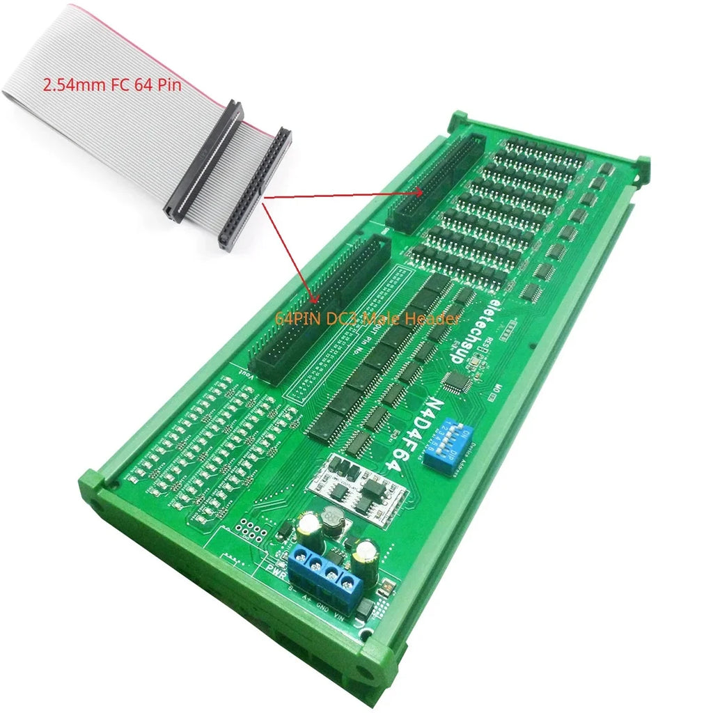 64DI-64DO 12V 24V RS485 Modbus RTU Isolate Communication PLC IO Expansion Board Digital Switch Quantity NPN Input Output Port Vue