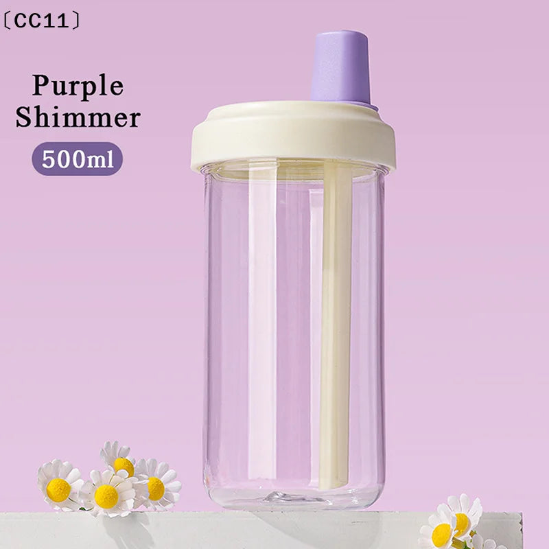 Lightweight Plastic Straw Water Cup Durable On-the-Go Drinkware for School Office Travel〔CC11〕 Vue