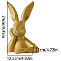Rabbit Decor 3D Easter Bunny Spring Home Decor Spring Rabbit Animal Table Figurines for Kitchen Living Room Bedroom Bathroom Vue Gold