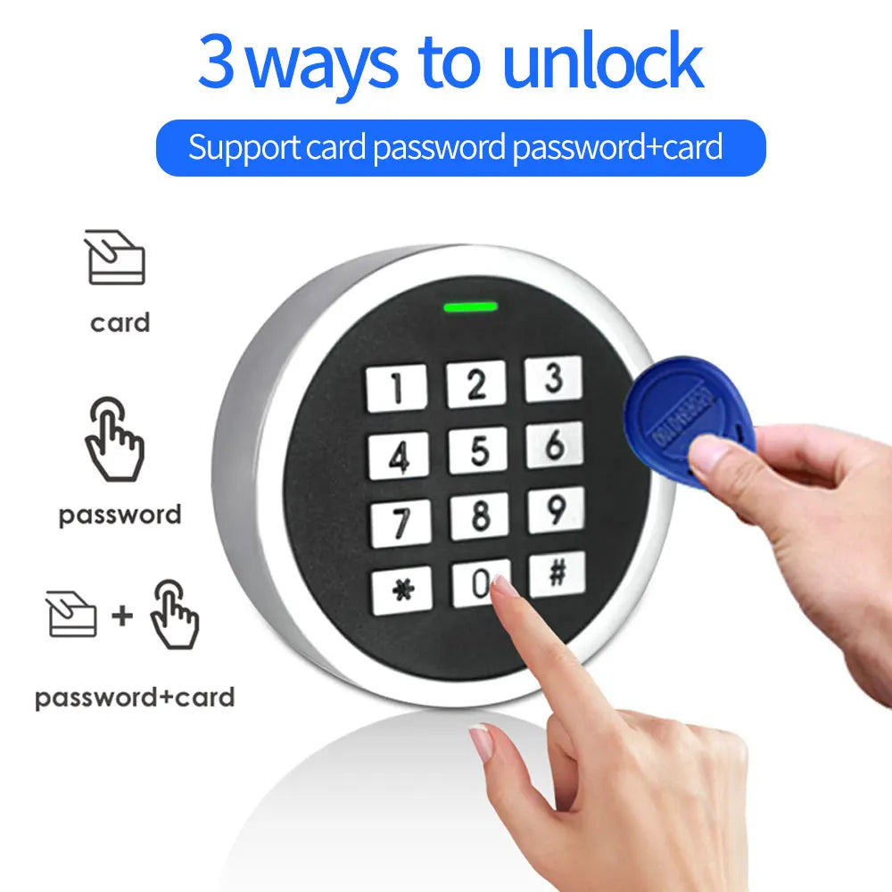 Standalone Metal Circular Design Fingerprint RFID Access Control Keypad IP66 Waterproof Mini Door Entry Relay Opener Reader Vue