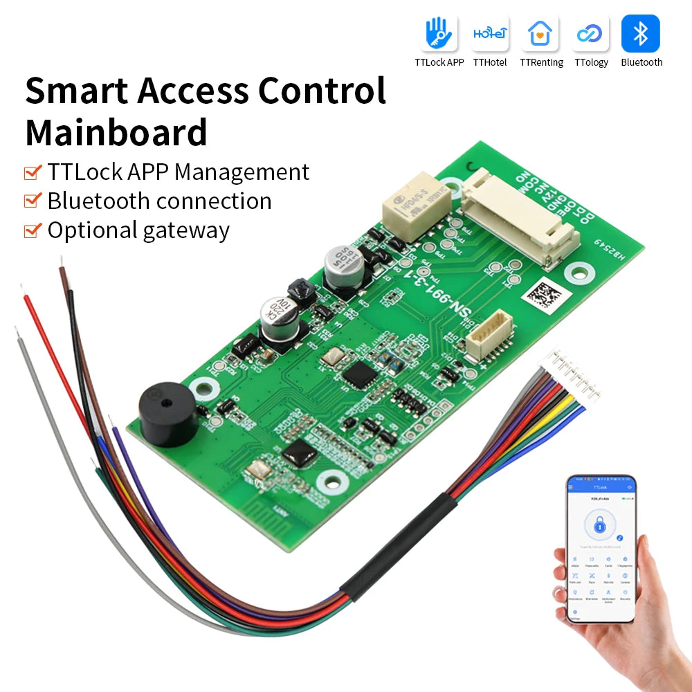 TTLOCK APP Smart Access Control Mainboard 12V Wiegand Relay NO/NC for Magnetic Lock Exit Button Door Access Controller System Vue