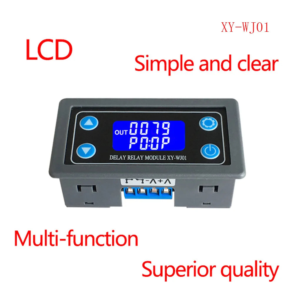 DC 6-30V Time Delay Relay Module Programmable Timer Relay Control Switch Circuit Timing Trigger Cycle with LCD Digital Display Vue