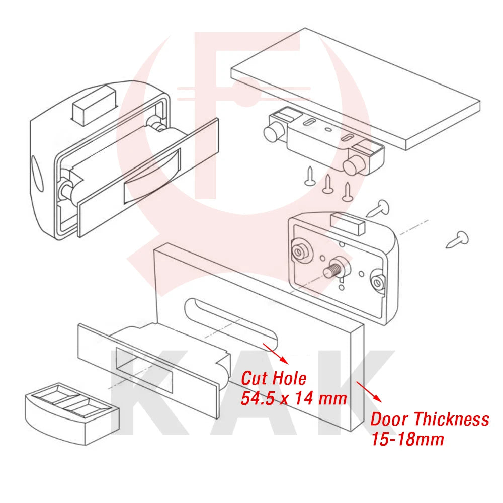KAK Camper Car Push Button Latch Lock with Handle Bar RV Caravan Boat Drawer Cabinet Catch Keyless Locks Furniture Hardware Vue