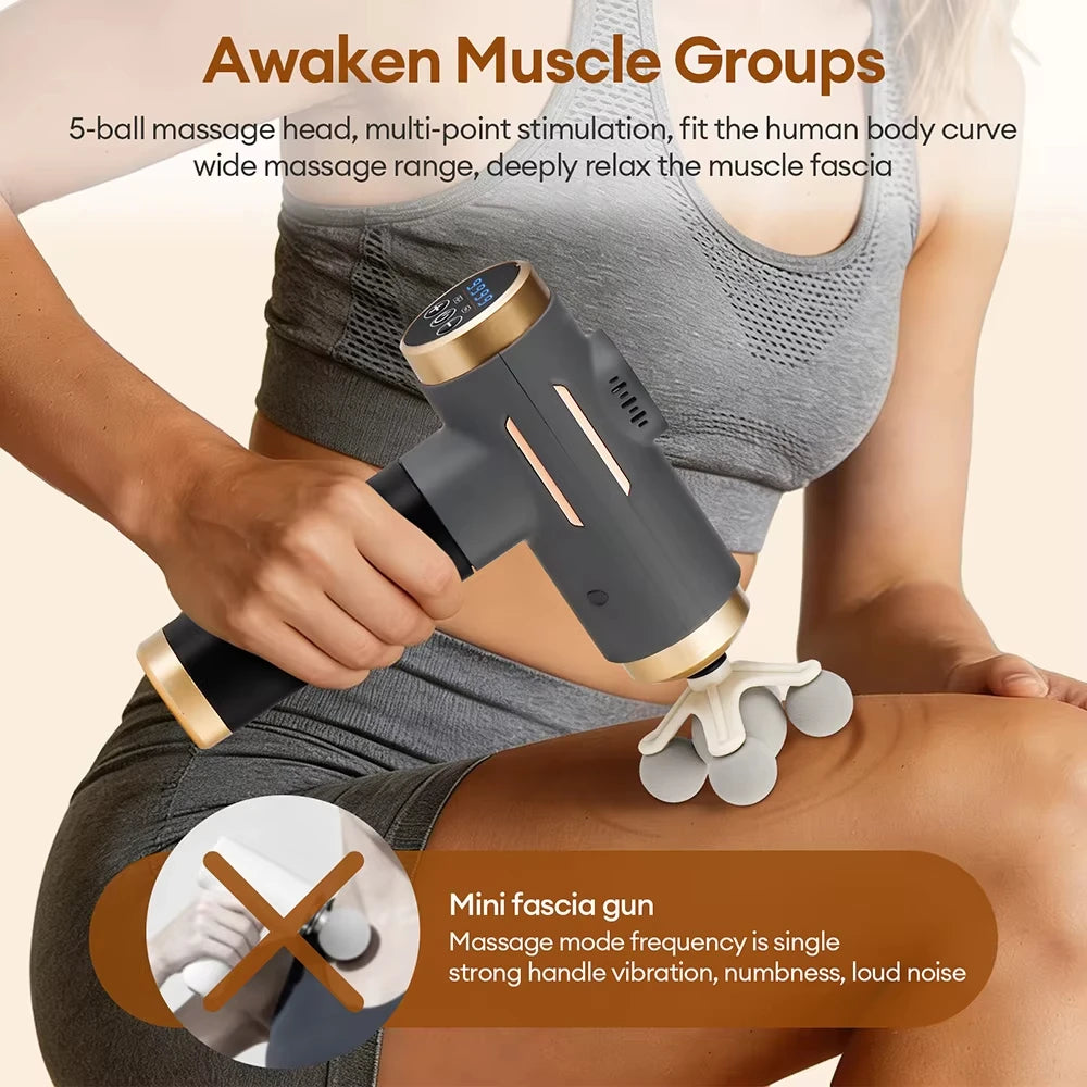99 Level Electric Massage Gun Powerful Fascia Gun High-Frequency Vibration Body Massage Gun Arms Leg Muscle masajeador Vue