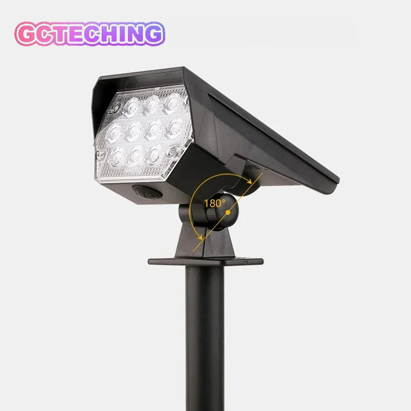 10 LEDs Solar Spotlight Outdoor, 180° Adjustable Waterproof & Anti - aging Ground/Wall Mount, for Garden Yard Landscape Lighting Vue