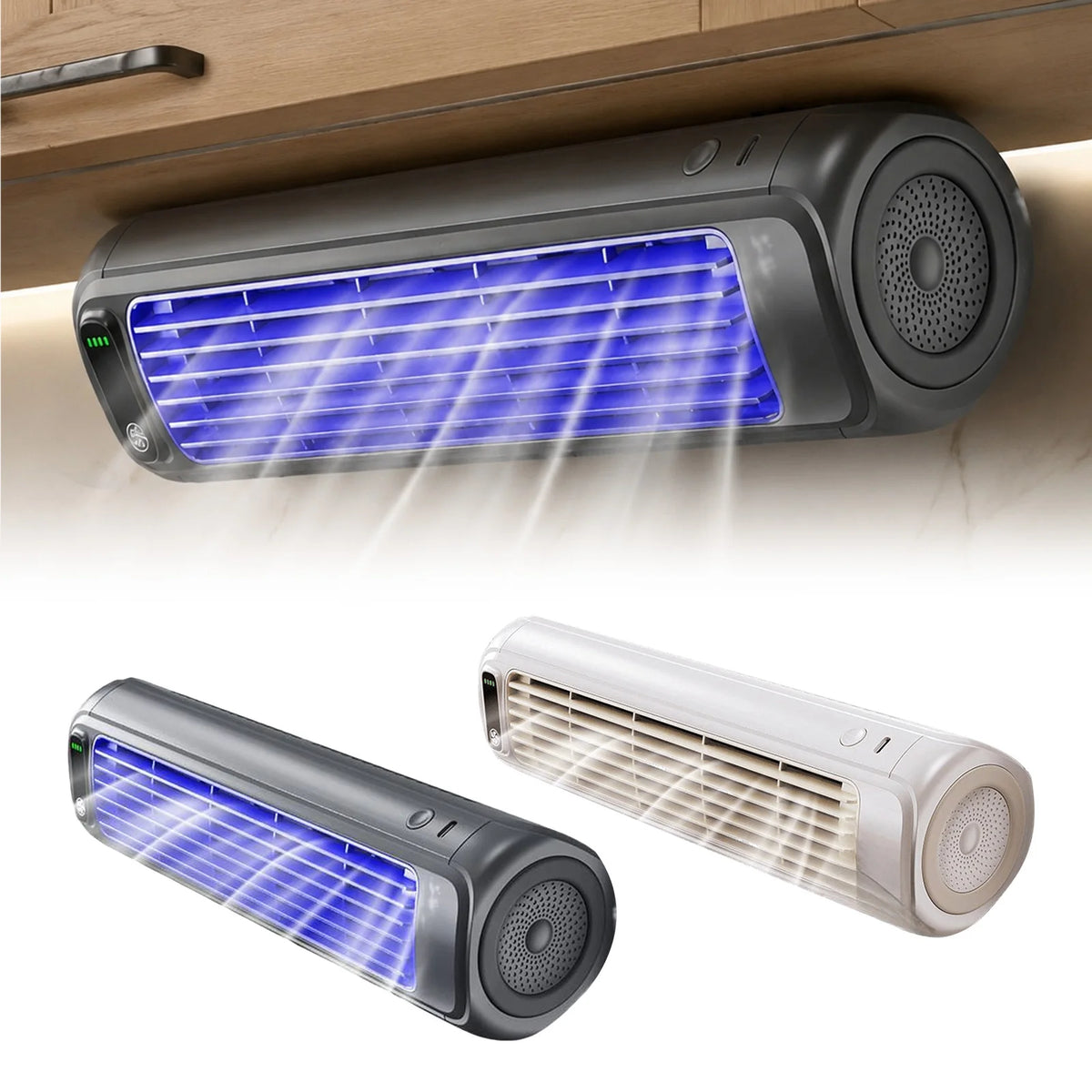 3-Speed Bladeless Fan | Wall-Mount & Floor | USB Rechargeable Bladeless Wall Floor Fan Vue