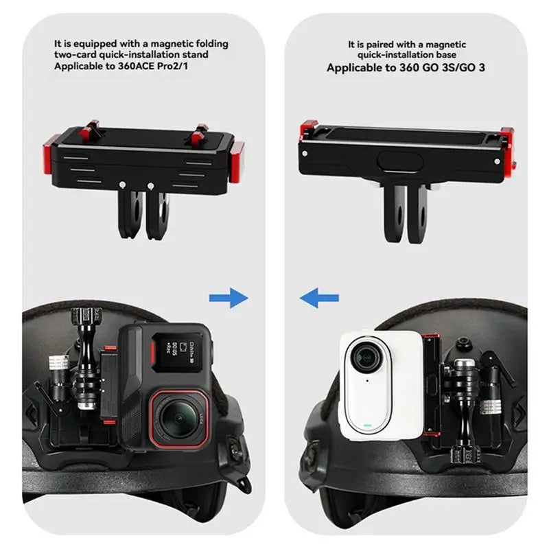 Hot-Helmet Fix Mount Base For FAST Helmet 3-Head Helmet Quick Release Base Adapter For Gopro 13 12/DJI ACTION 5/4/ Vue