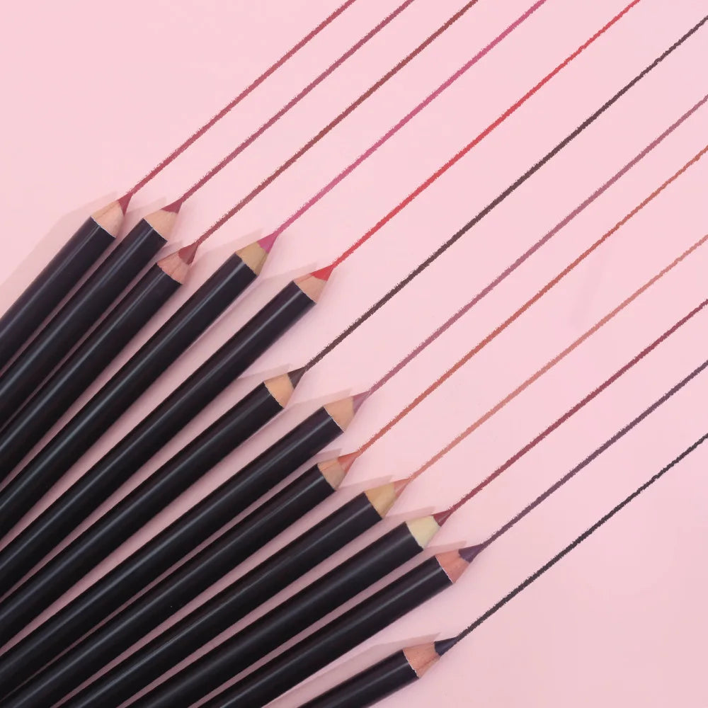10sets Lip Liner 6Pcs Private Label Cosmetics Lipliner Waterproof Lip Pencils Matte Waterproof Colorful Silk Lipstick Pen Bulk Vue