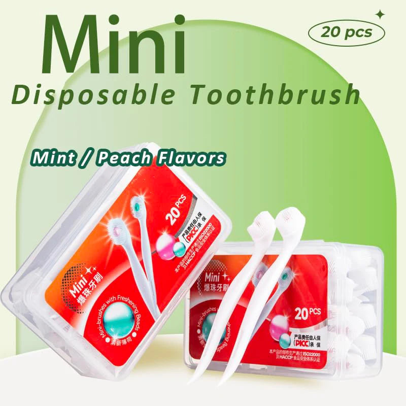 Mini Toothbrush With Toothpaste Exploded Bead Toothbrush Disposable Adult Cleaning Toothbrush Portable Travel Toothbrush Vue