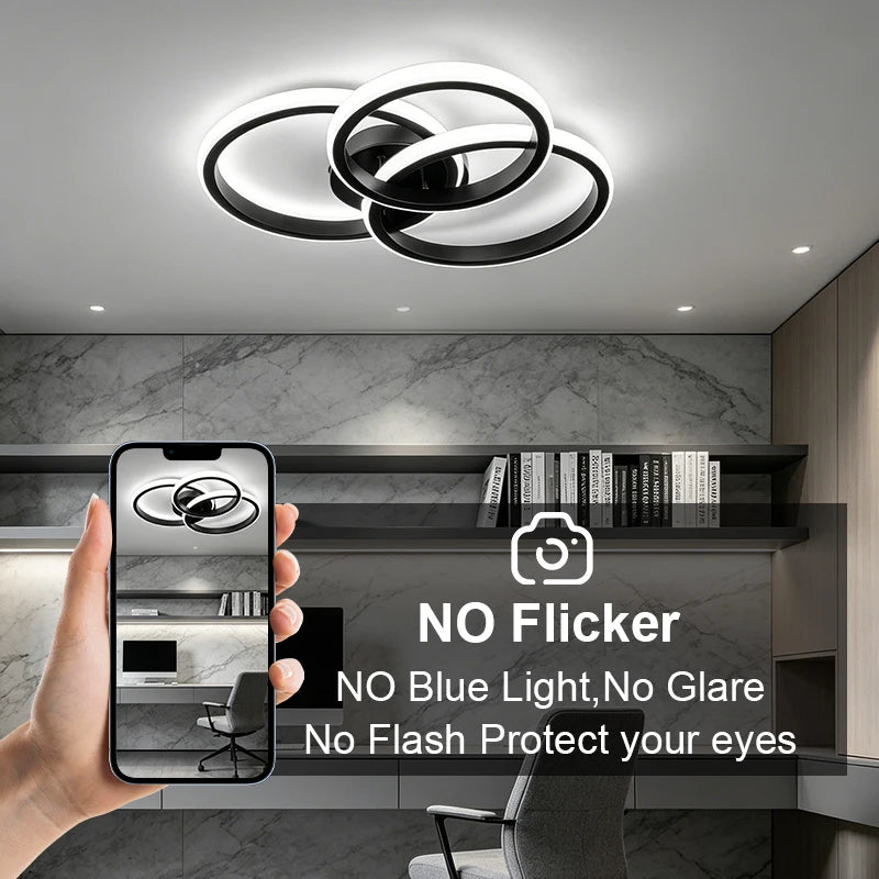 Modern LED Ceiling Light for Living Room Bedroom Hallway Lamp Square Round Chandelier Indoor Lighting Fixture Vue