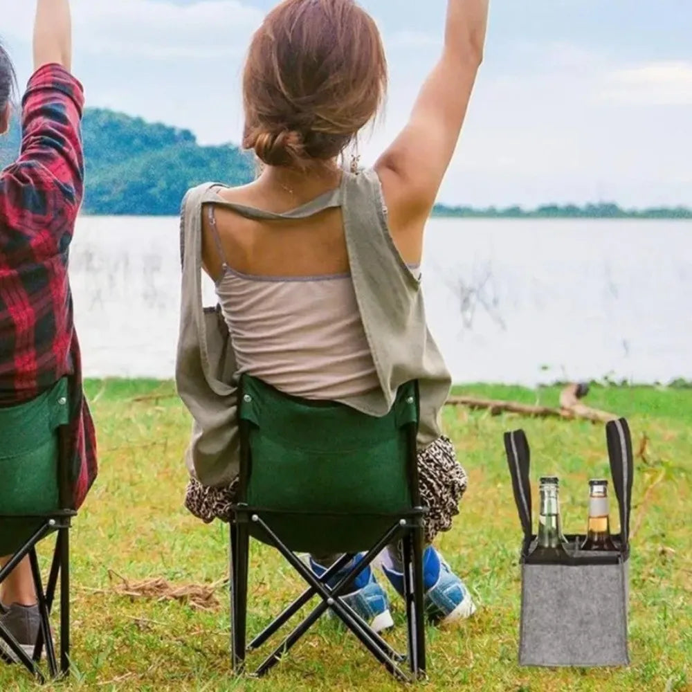 Portable 6 Compartments Wine Bottle Holder Bag Washable Multi-Purpose Felt Bottle Holder with Handle Wine Bottle Carrier Wedding Vue