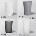 4pcs Solid Color Mouthwash Cup, Simple Toothbrush Cup, Plastic Mouthwash Cup, Bathroom Accessory Vue 4pcs