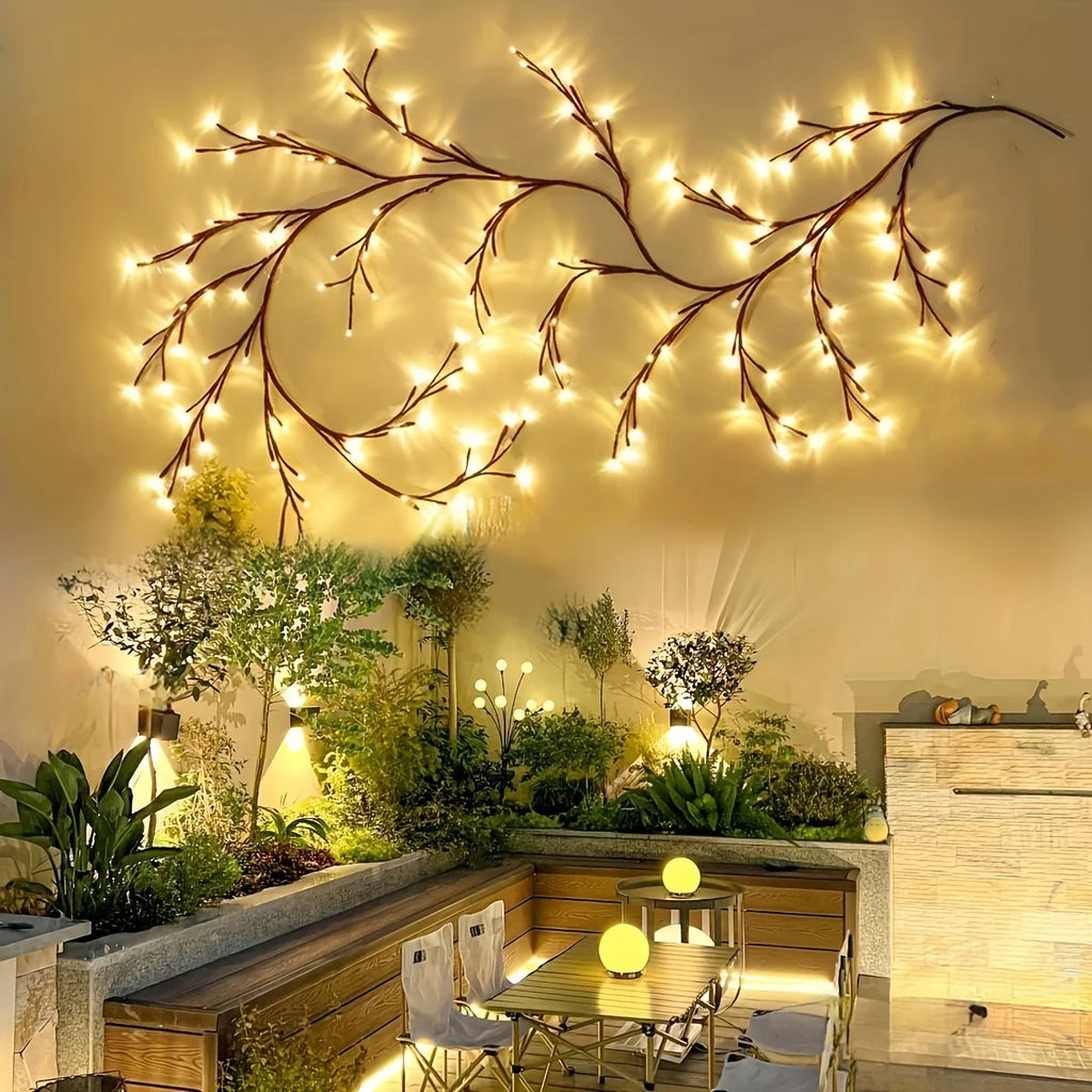 Artistic Sculptural Tree Branch String Lights, Adjustable Bendable LED Lights, Bohemian Garden Romantic Night Scene Ornament Vue