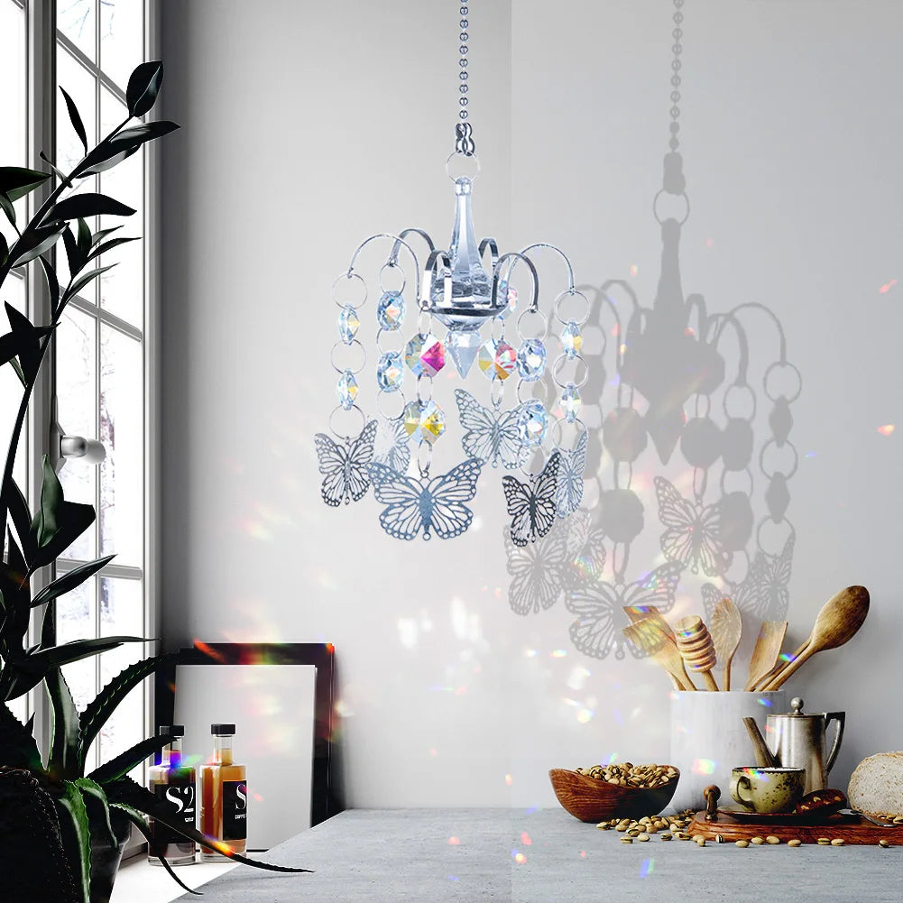 Faceted K9 Crystal Prism Suncatcher Pendant – Rainbow Window Decor Crystal Suncatcher Vue