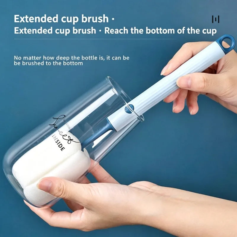 vvocci 360Degree Rotation Baby Pacifier Cup Nipple Silicone Bottle Brush Handheld Soft Head Food Grade Watering Cleaning Brushes Vue