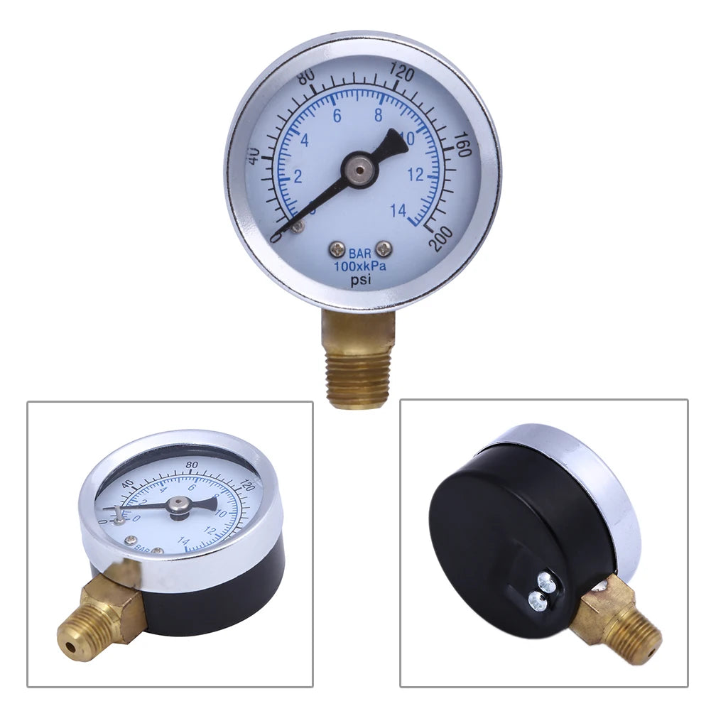 0-200 PSI Air Compressor Pressure Gauge 1/8" NPT Manometer Pressure Gauge Vue