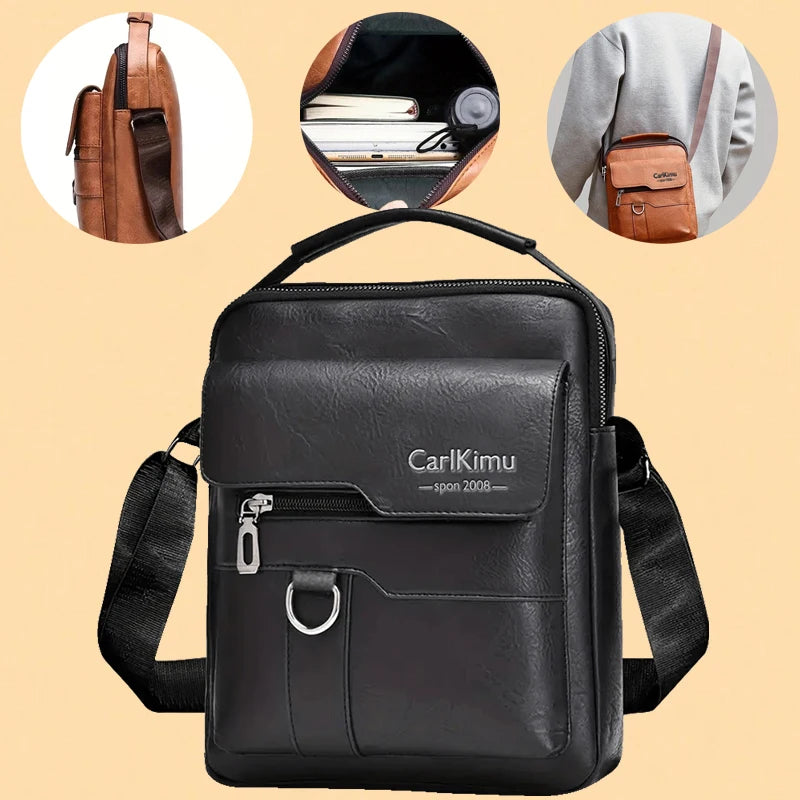 Vintage Office Messenger Structured Unisex Briefcase Crossbody