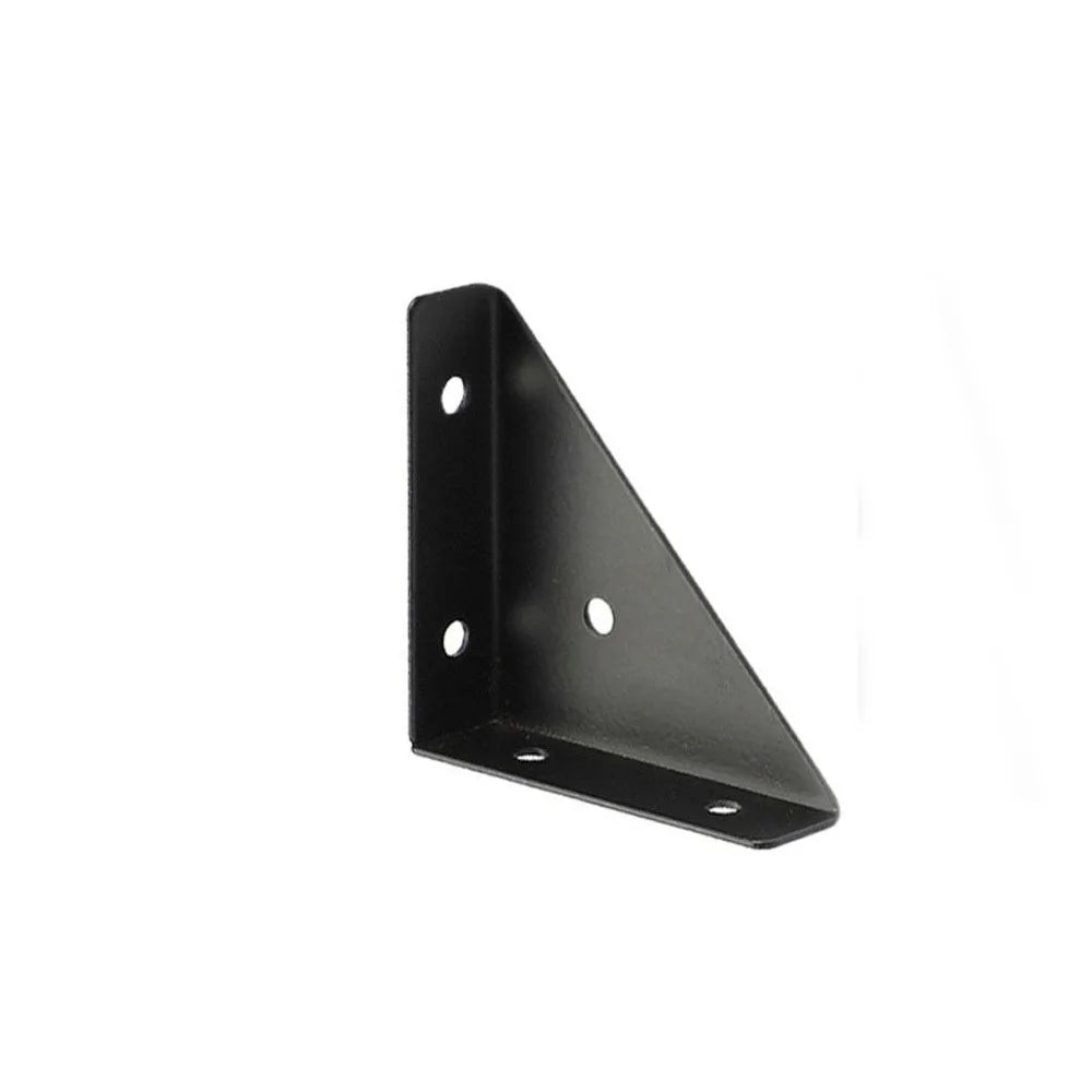 12Pcs Thick Triangle Corner Brackets L-Brackets Heavy Duty Furniture Corner Brace 90 Degree Convenient Angle Code Vue Black