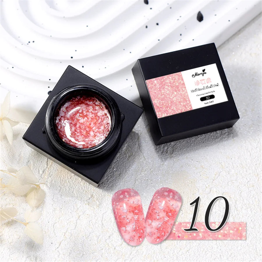 1pc Sand shell nail gel nail polish gel nail art ice transparent color popular color laser flash easy apply Daily Festivals 5ml Vue 10