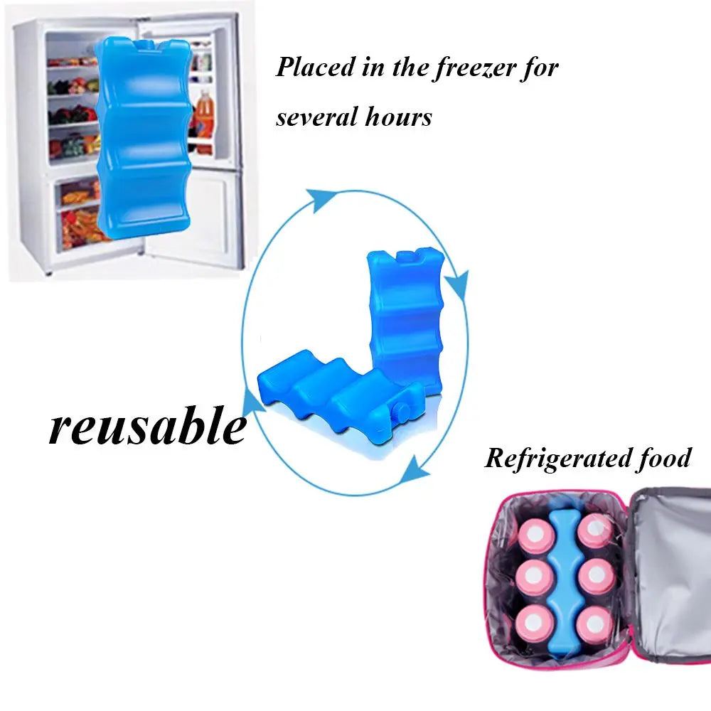 Reusable Picnic Travel Fresh Food Storage Cooler Ice Blocks Water