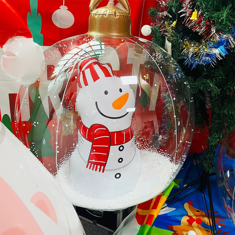 Giant 23.6" Inflatable Christmas Ball with LED & Remote Inflatable Christmas Decor Vue