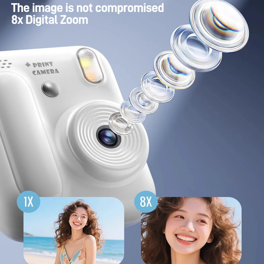 Kids Instant Printing Camera 5 Color Printing Camera 1080P Thermal Paper Print Photo Video Games Children Boys Gilrls Gift Vue