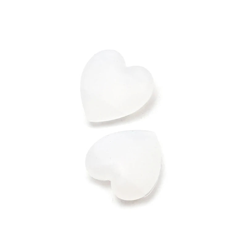 2Pair Fashion Heart Silicone Anti-slip Ear Grip Eyeglasses Leg Ear Hook Stopper Bracket Fastener Accessories Glasses Retainer Vue White