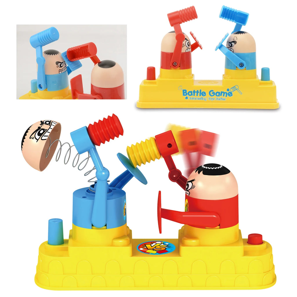 Hammer Battle Toys, Mini Children's Head Knocking Little Man Fighting Table Games Cute Cartoon Shapes, Toy Gifts for Boys Girls Vue
