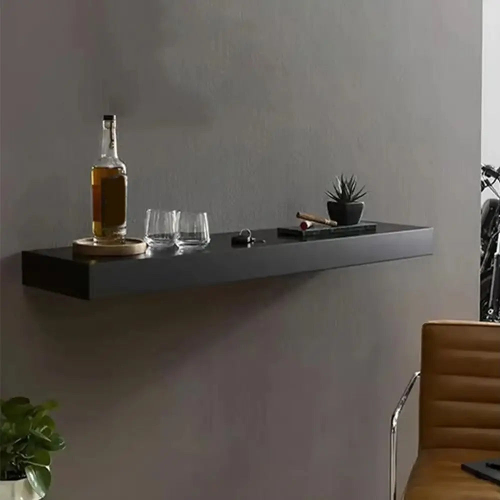 Solid Color Wooden Magic Flap Shelf Wall Mounted Space Saving Hidden Shelves with Secret Compartment Decorative Vue