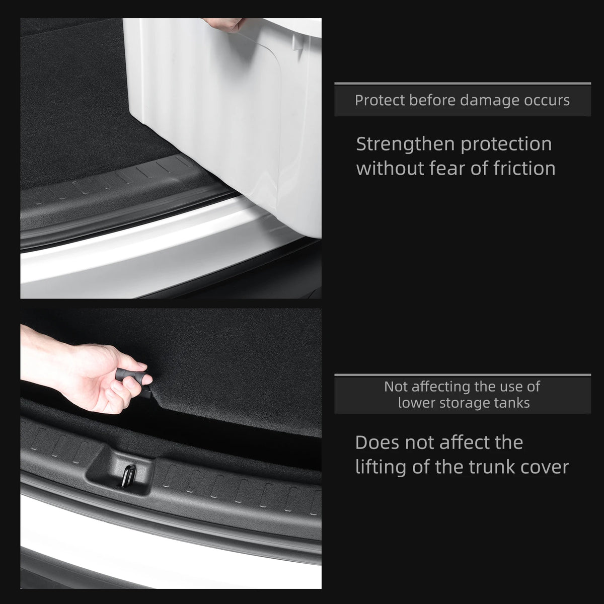 Smabee for Tesla Model Y 2022-2025 Rear Trunk Door Sill Guard Strip Inner Rear Bumper Guard Plate Cover Trim Car Accessories Vue