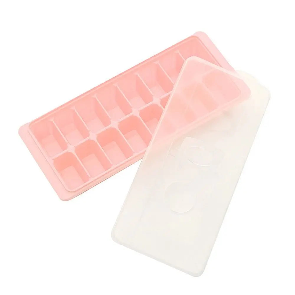 Cover Ice Cube Tray DIY Kitchen Box Storage Making Mould Lattice Vue pink