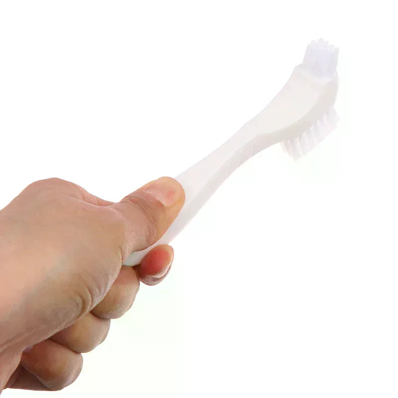 1PCS Denture Toothbrush Hard/Soft Double Bristle For False Teeth Brush Superb Total Cleaning For Men Women Vue