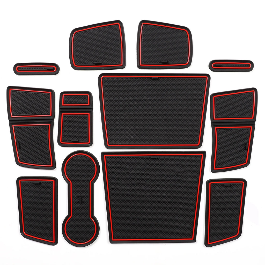 Smabee for Renault Captur 2 (Electronic Parking Brake Only) 2019-2023 Anti-Slip Gate Slot Cup MatDoor Groove Pad Accessories Vue NO 19CAPTUR RED