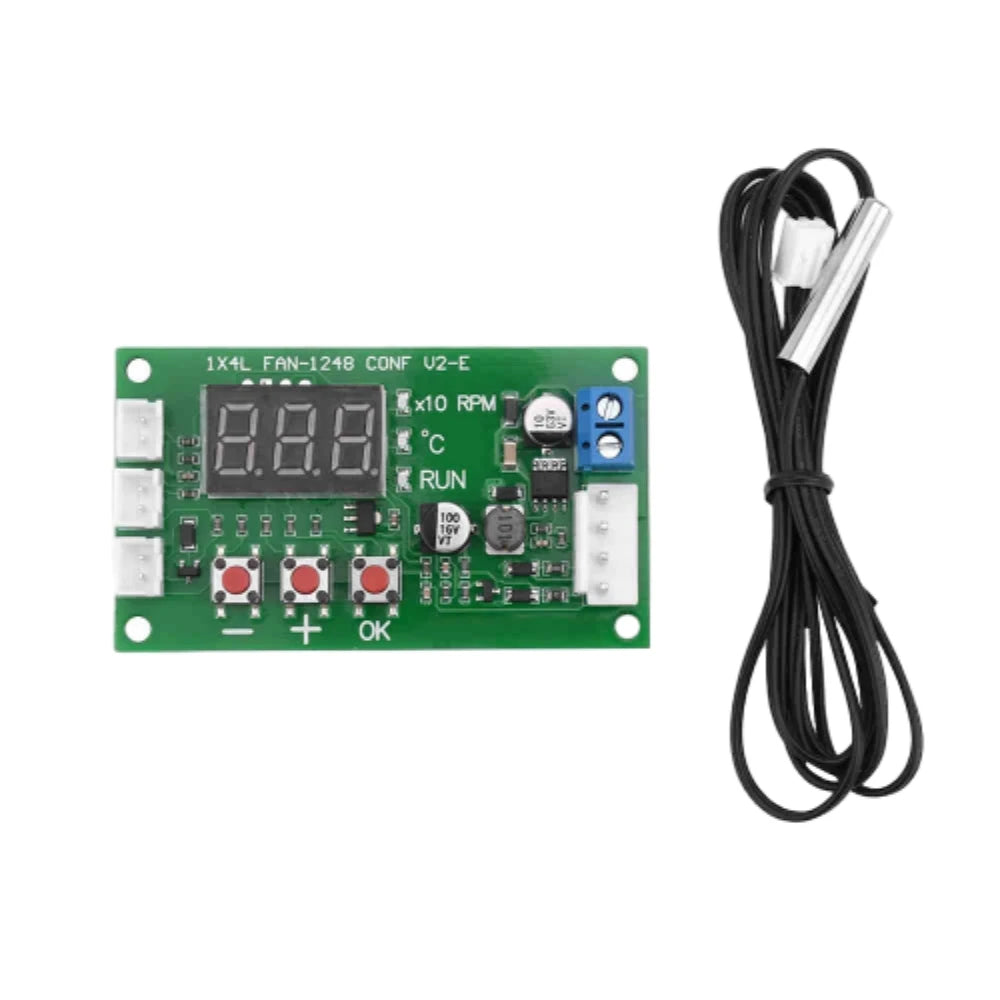 DC11-55V Digital Display 4-Wire PWM Fan Temperature Control Speed Controller 10V Control Signal Speed Control Support EC EBM Fan Vue