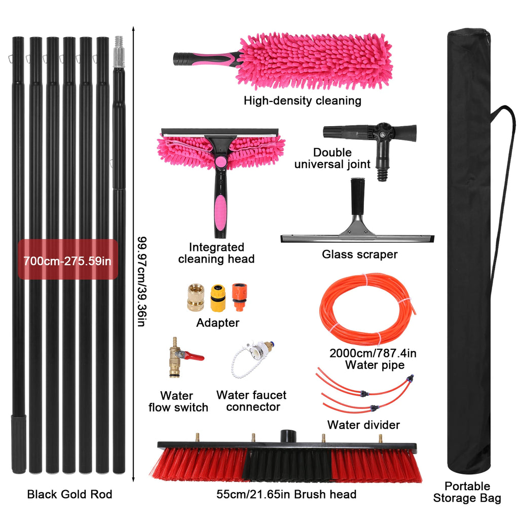Solar Panel Cleaner Kit – 20m Hose & 180° Rotating Brush Solar Panel Cleaning Kit Vue