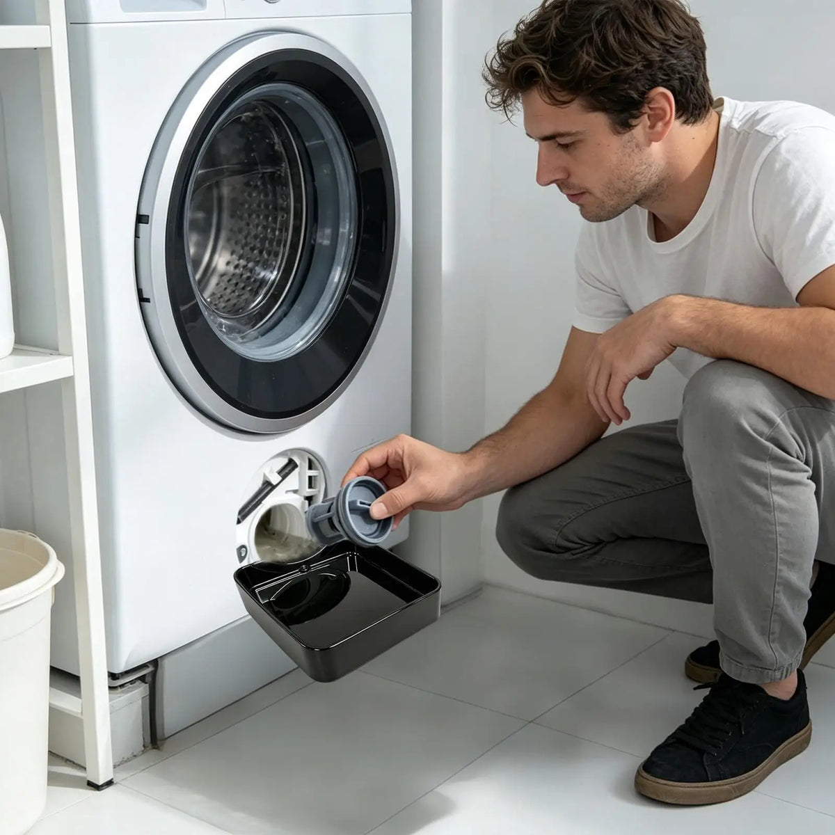 Durable Universal Washing Machine Drain Tray Reusable Lint Filter For Washer Water Drainage Home Rental Laundry Floor Protection Vue