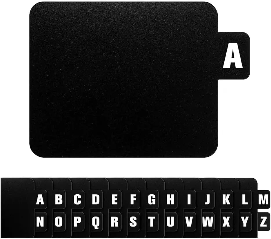 26-piece Set of Black Vinyl Record Dividers, A-Z Letter DVD Dividers, Suitable for Albums, CD Media, Bookshelf Storage Vue Black 1PCS