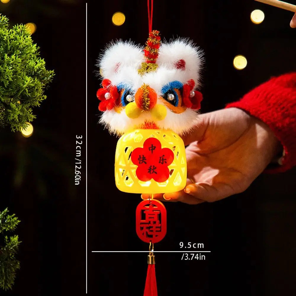 Luminous Mid-Autumn Festival Lantern Lion Dance Ancient Style Children DIY Lantern Material Kit DIY Material Bag Lion Awakening Vue