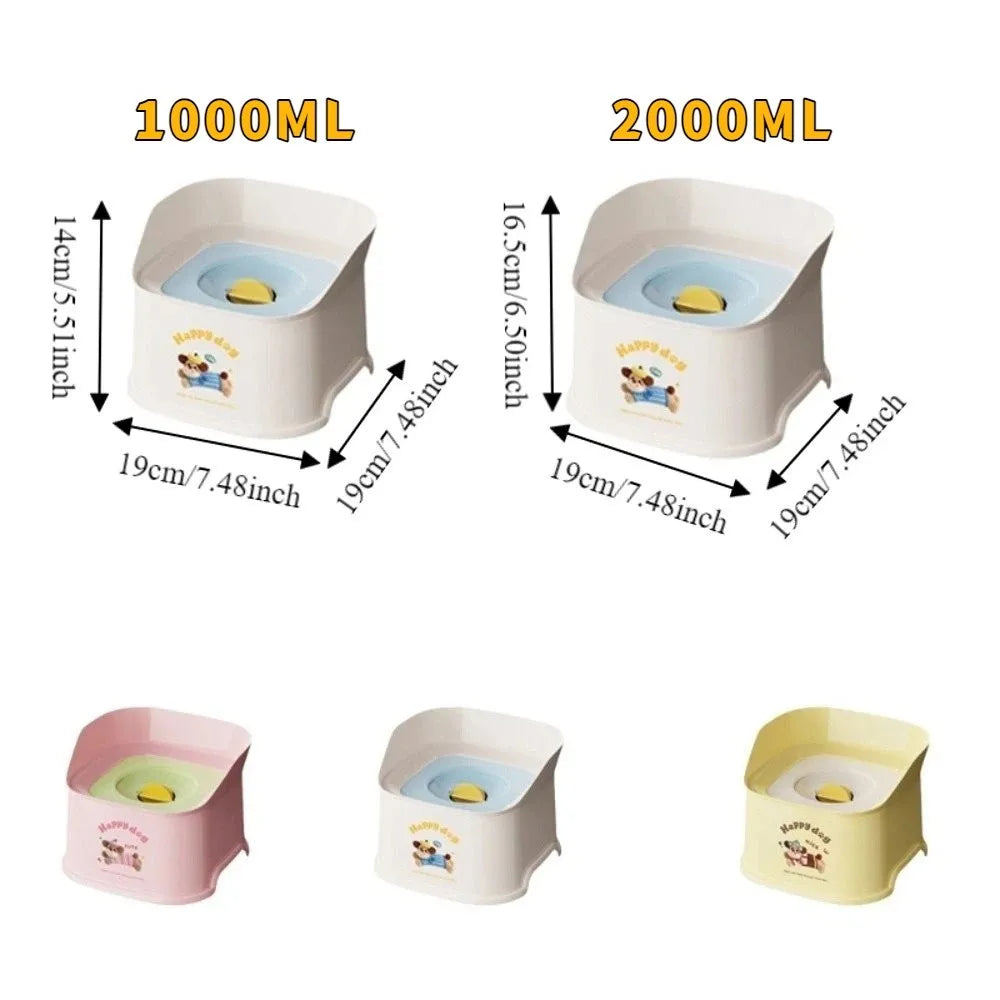 Spill-Proof Dog Floating Water Bowl Anti-Tip Non-Slip Pet Water Bowl Large Capacity Non-Wetting Mouth Pet Water Fountain Travel Vue