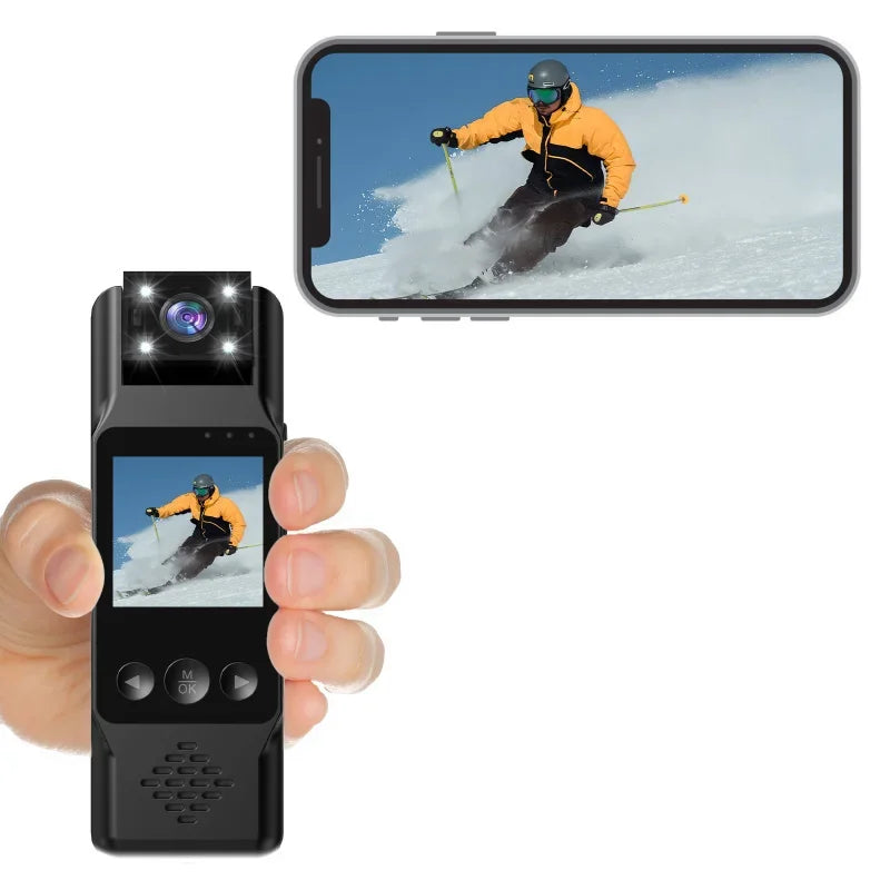 Lenovo Sports Camera Portable Mini Camera 4K HD Wifi Magnetic Back Clip Digital Video Recorder Worn Body Cam Night Vision DVR Vue No WiFi