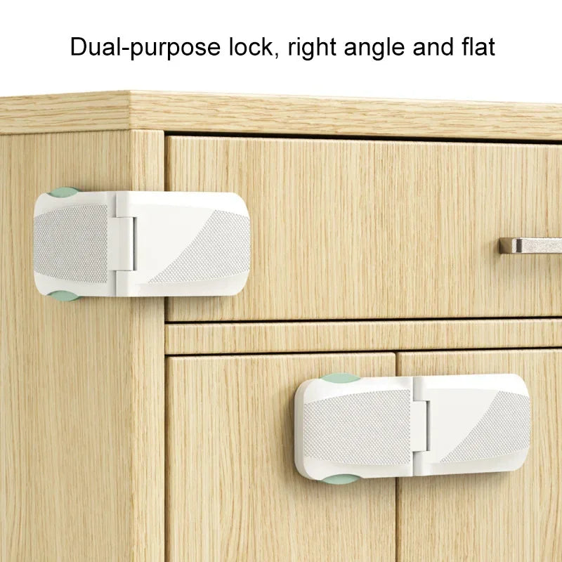 vvocci Baby Safety Protection Door Locks Kids Multi-Function Plastic Buckle White Drawer Double Use Right Angle CabinetProtector Vue