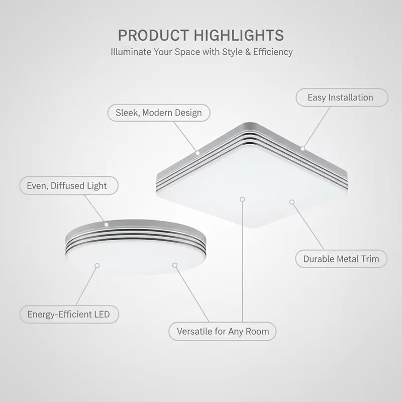 Modern Round LED Ceiling Light Simple Square Ceiling Lights Modern Kitchen Ceiling Lighting Fixture Led for Balcony Corridor Vue