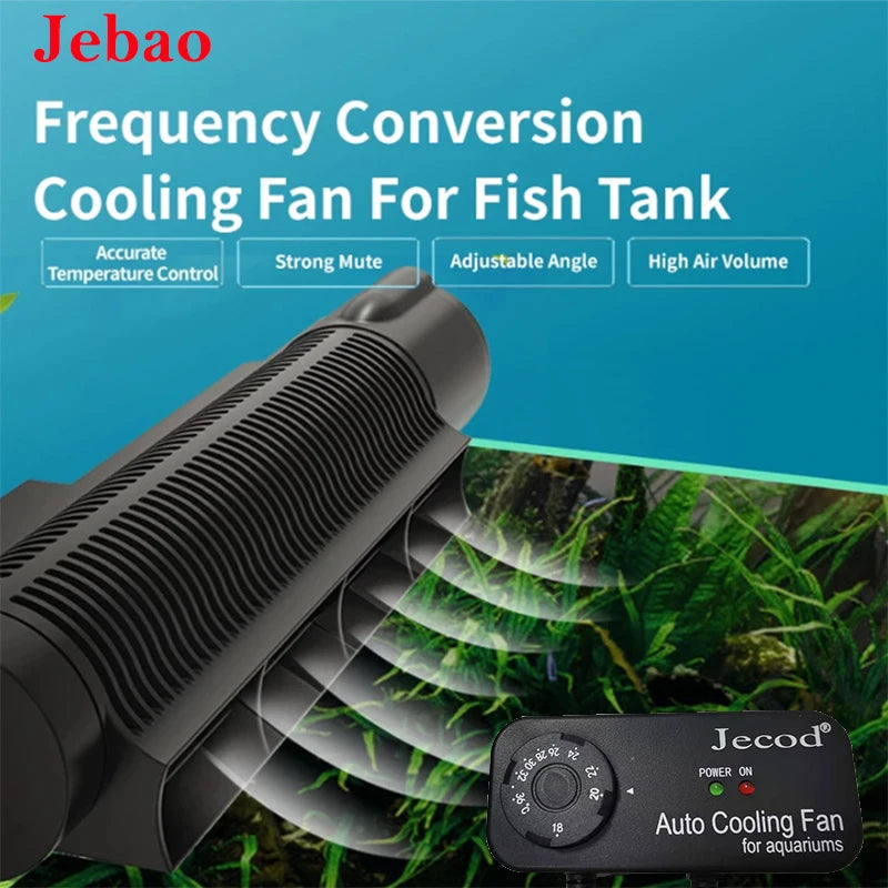Jebao Auto Fish Tank Silent Cooling Fan Adjustable Wind Speed For Freshwater Seawater Aquarium Cultivation Radiating Fan ACF200 Vue