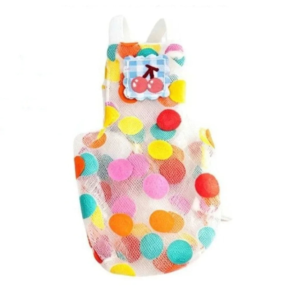 Breathable Parrot Flight Suit Anti-Bite Polka Dot Print Parrot Diaper Colorful Adjustable Outdoor Bird Clothes Keep Birds Clean Vue C-8.66x2.56 in