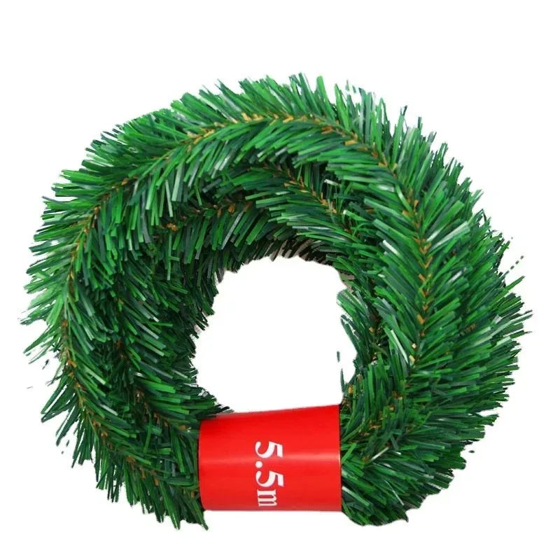 1-4PCS Christmas Decoration Artificial Pine Garland Green Soft Wreath for Holiday Wedding Party Indoor Outdoor Fireplace Decor Vue