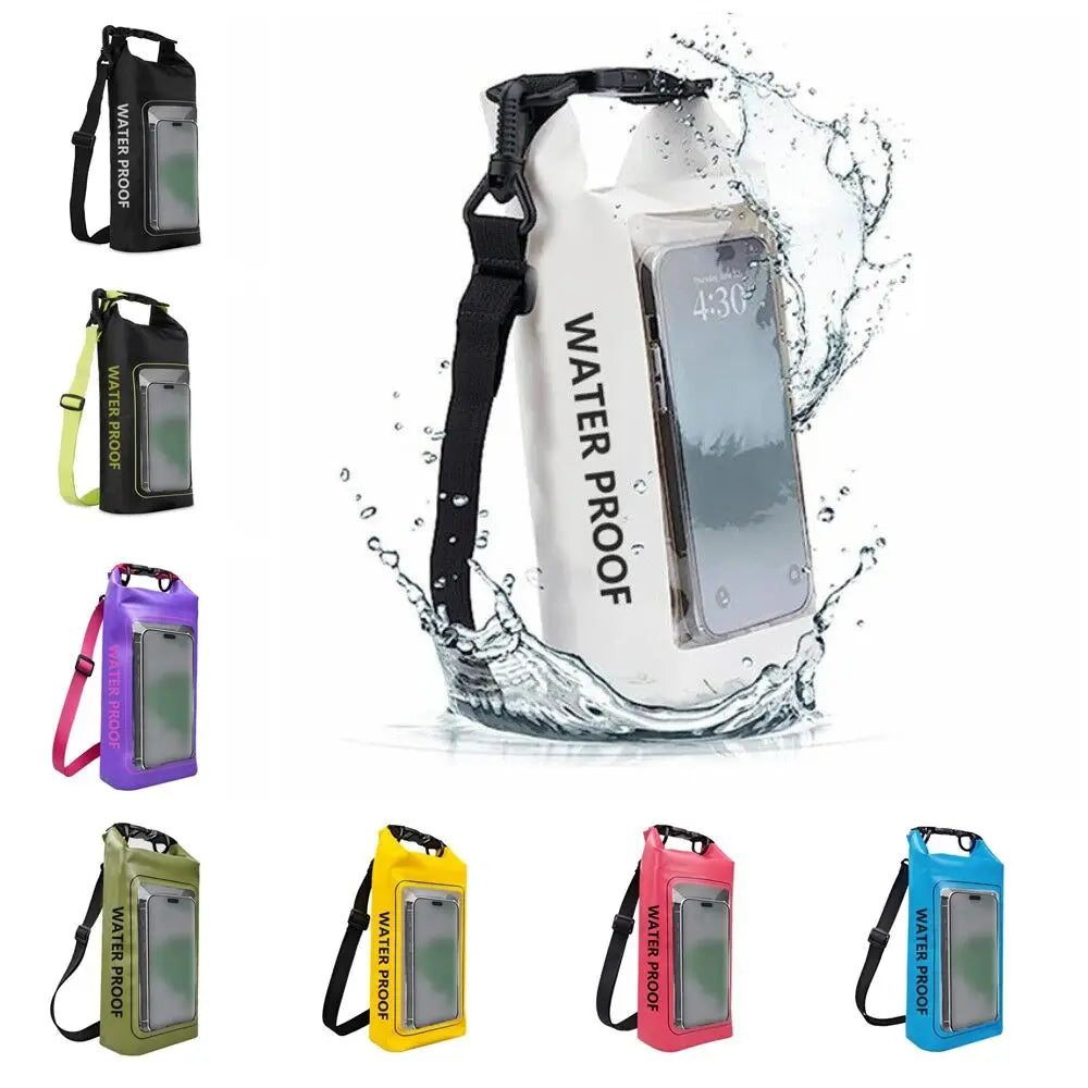 PVC Clip Swimming Waterproof Bag Outdoor Mesh Material Messenger