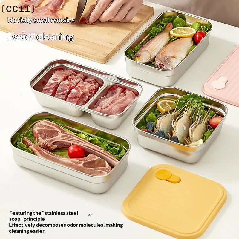 Portable 304 Stainless Steel Lunch Box Reusable Sealed Leak Proof