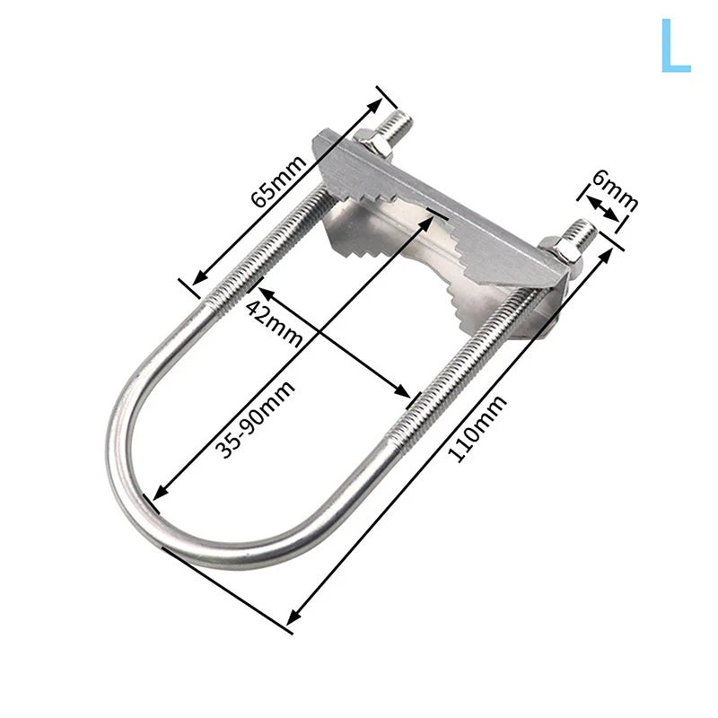 M6 U Bolts Mounting Hardware Heavy Duty Anti-Rust Mast To Mast Clamp V Jaw Block Mount Bracket Kit For Outside Home Antenna Vue A12